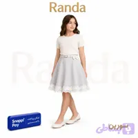 دامن شیک عیدانه جنس کرپ با خرجکار دانتل مدل سورین - راندا مزون