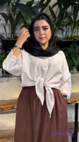 شومیز گره ایی زارا دیپلمات نخ 100