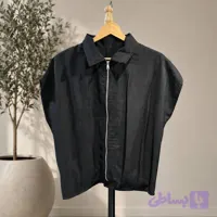 وست زیپی پارچه سیلک پیله دار