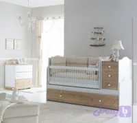 تخت خواب نوزاد ملامینه مدرن کشودار