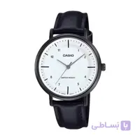 ساعت مچی عقربه‌ای زنانه کاسیو مدل LTP-VT03BL-7BDF (سری مینیمال کلاسیک با بند چرم مشکی)