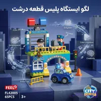 لگو  ایستگاه پلیس فیلو (Feelo) ۶۵ قطعه مدل FL42005 به همراه ماشین، فیگور پلیس و دزد