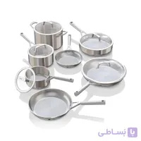 سرویس 7 تکه قابلمه و تابه استیل Ninja EverClad مدل C99012 | ساختار سه‌لایه