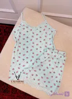 ست تاپ شورتک نخی زنانه طرح  قلب هونکس