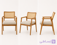 صندلی چوبی آرتتا پشت حصیر،صندلی آرتتا پشت پارچه
