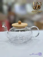 قوری پیرکس درب چوبی 800 میل شعله مستقیم