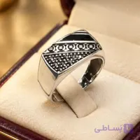 انگشتر نقره مردانه ترک حلقه الماس تراش