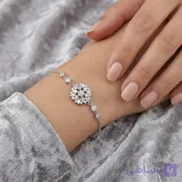 دستبند نقره زنانه طرح شکوفه برفی کد 129