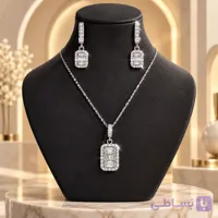 نیم ست جواهر امرالدکات مدل اریانا تمام نقره