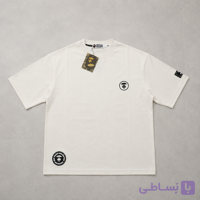 تیشرت مینیمال رنگ کرم گلدوزی شده