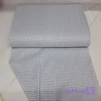 پارچه کتان نخ فیلور چهار خونه یاسی