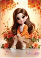 پنل پیشبندکودک-رز نارنجی
