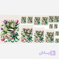نیم ست سرویس-پاپیون سبز
