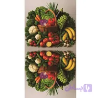 پنل سبزی- موز زمینه طوسی