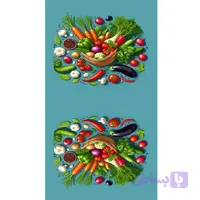 پنل سبزی-زمینه آبی فلفل