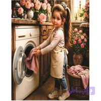 پنل لباسشویی قهوه ای تیره