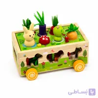 ماشین چوبی آموزشی طرح مزرعه حیوانات مدل Happy Farm با رنگ بهداشتی (مناسب +۳ سال)