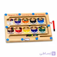 بازی آموزشی چوبی ماز مغناطیسی با گوی‌های رنگی و قلم مغناطیسی (مونته‌سوری)
