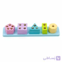 پازل چوبی آموزشی اشکال هندسی ستونی رنگارنگ (تقویت هوش و دقت)