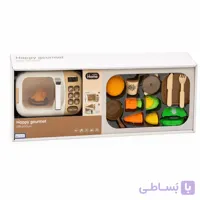 ست اسباب‌بازی آشپزخانه مایکروویو هپی گورمت با خوراکی و ظروف (مناسب +۱۸ ماه)