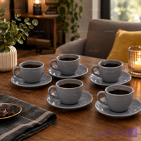 سرویس چای‌خوری ۱۲ پارچه طوسی
