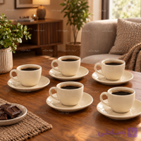 سرویس چای‌خوری ۱۲ پارچه استخوانی براق