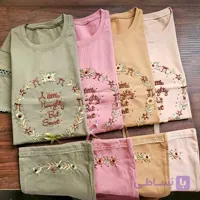 ست بلوز شلوار دخترانه بچه گانه گلدوزی کد 2856