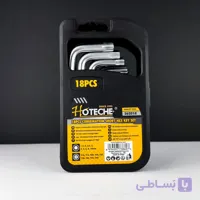 ست 18 عددی آچار شش گوش و آچار ستاره دسته کوتاه - برند اصلی Hoteche هوتچ (262018)