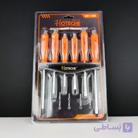 ست 6 عددی پیچ گوشتی ضربه ای فولادی مغناطیسی - برند اصلی Hoteche هوتچ (241108)