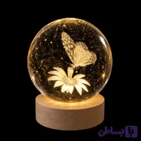 چراغ خواب مدل گوی کریستال سه بعدی طرح دلفین