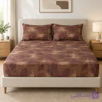 نیم ست تخت دو نفره سه تکه قهوه ای رنگ