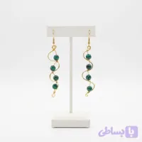 گوشواره دست‌ساز سنگ مالاکیت موج سبز| فرانجلز