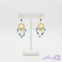 گوشواره دست‌ساز سنگ آپاتیت مدل طاووس | فرانجلز