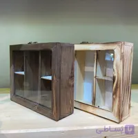 جای تیبگی چوبی رومیزی پنج خانه درب دار