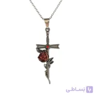 گردنبند صلیب وگل رز کد g810