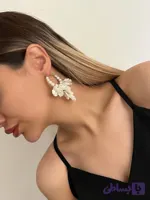 گوشواره حلقه ای مرواریدی پولکی