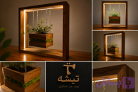 گلدان معلق چوبی تیشه مدل آویسا