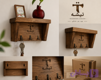 جاکلیدی دیواری چوبی تیشه مدل آویزین