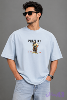 تیشرت مردانه یقه گرد اورسایز طرح positive