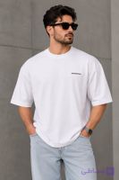 تیشرت مردانه یقه گرد اورسایز مینیمال پارچه ماکان alexander