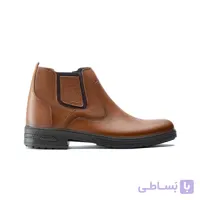 پوتین مردانه چرم تبریز مدل ارمغان افسری بی بند زیره تزریق پی یو