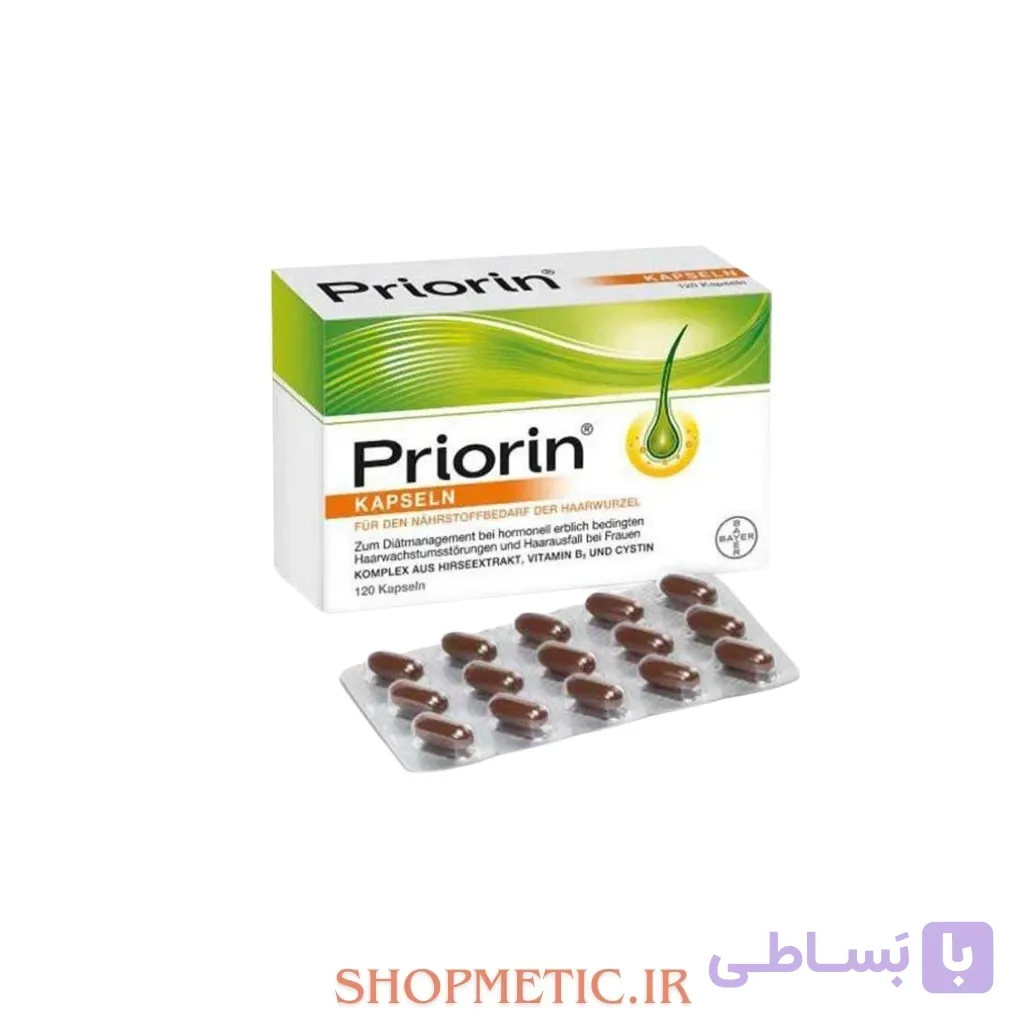 کپسول ضد ریزش مو ارثی و هورمونی پریورین بایر 120 عددی