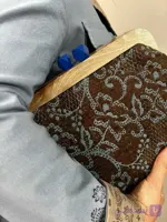 کیف زنانه هابنا دهانه چوبی الماسی رنگی مگنتی ۲۳ سانتی
