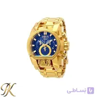 ساعت مچی مردانه اینویکتا (Invicta) مدل زئوس (Zeus) – بدنه طلایی با صفحه آبی – موتور ژاپن