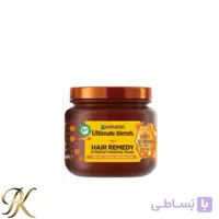 ماسک مو تقویت کننده عسل گارنیر مدل Hair Remedy مخصوص موهای آسیب‌ دیده