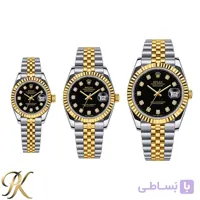 ساعت مچی رولکس (Rolex) مدل دیت‌ جاست (Datejust) – صفحه مشکی نگین‌ دار موتور ژاپن