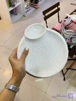 بشقاب صدف به همراه ظرف سس سرامیکی