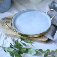 ماهیتابه و گریل سنگی با دسته استیل