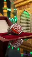 انگشتر نقره باسنگ عقیق قرمز حکاکی یامهدی رکاب نقطه کد 5396