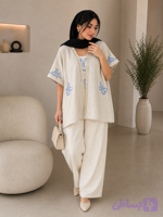 شومیز پانچو سنتی-جنس لینن افترواش شماره دوزی شده-فری سایز مناسب (36تا46) (کد TXGA8)